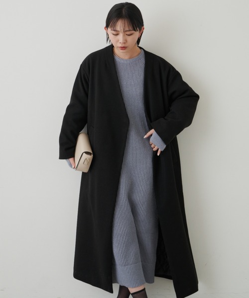 「Aunt Marie's」 ノーカラーコート - グレー レディース_画像5