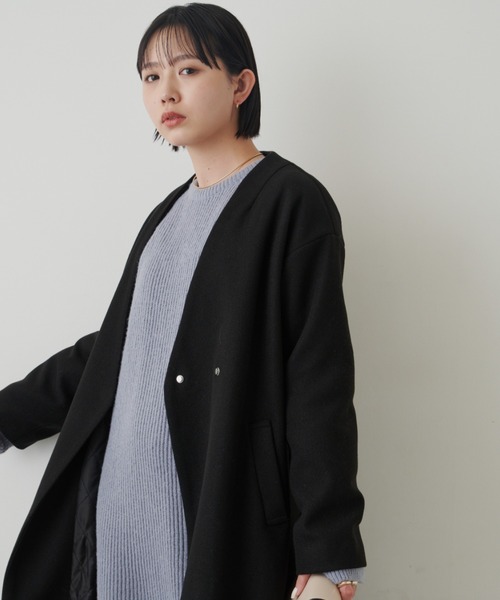 「Aunt Marie's」 ノーカラーコート - グレー レディース_画像6