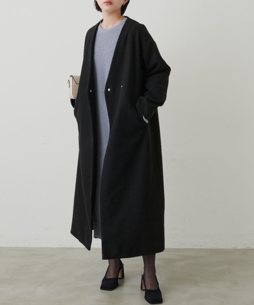 「Aunt Marie's」 ノーカラーコート - グレー レディース_画像9