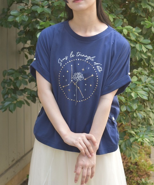axes femme（アクシーズ ファム） tシャツ 接触冷感天体柄プリントT