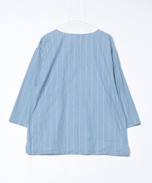 「JOURNAL STANDARD」 ストライプ柄7分袖Tシャツ M ホワイト メンズ