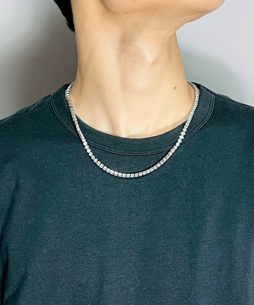 テニスチェーン ネックレス 5A CZダイヤモンド 18k ステンレス テニスチェーン ネックレス 5A CZダイヤモンド 18k ステンレス