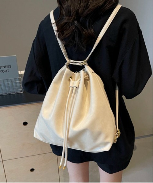 Mejoul ショルダーバッグ バッグ 「3WAY」フェイクレザー巾着