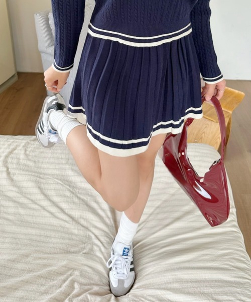 Ada. セットアップ セットアップ ポロシャツ 配色ボーダー ニット