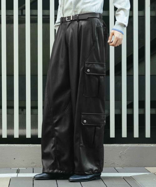 HARE（ハレ） カーゴパンツ 「SET UP対応」LUXEレザーカーゴパンツ