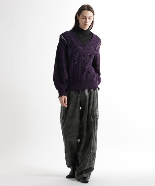 HARE（ハレ） カーゴパンツ 「SET UP対応」LUXEレザーカーゴパンツ