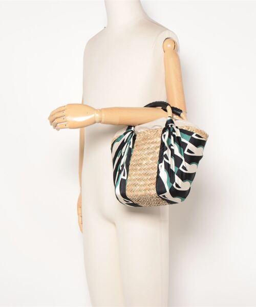 「COOCO」 かごバッグ ALL グリーン レディース_画像5