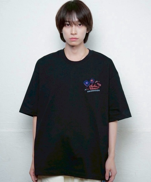 チュウカタヘタイ tシャツ 半袖 サンレモコラボTシャツ/黒 レディース