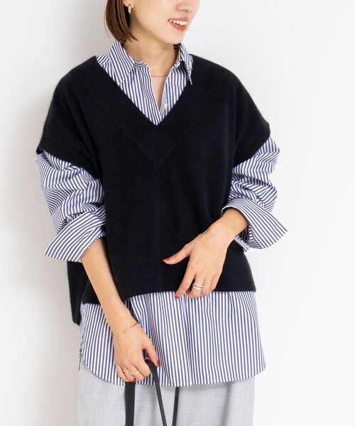 NOLLEY'S（ノーリーズ） ベスト ジレ ウォッシャブルヘアリーVネック