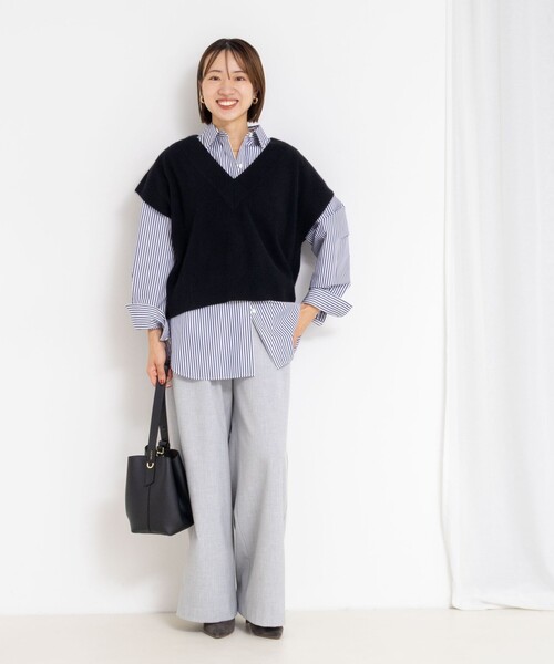 NOLLEY'S（ノーリーズ） ベスト ジレ ウォッシャブルヘアリーVネック