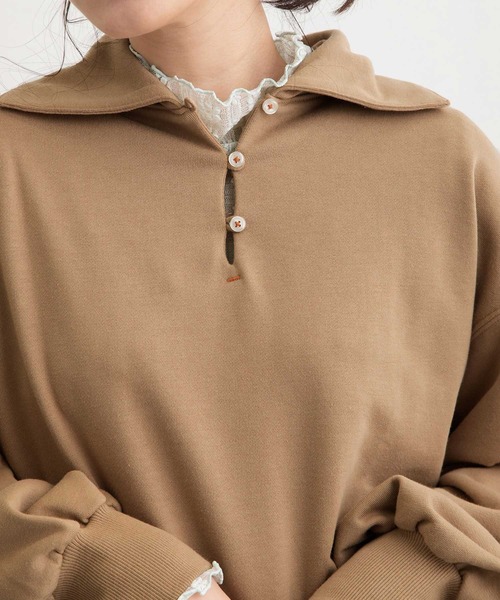 「POU DOU DOU」 スウェットカットソー 3 アイボリー レディース_画像6