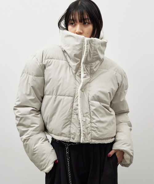 HANNE ダウンコート ダウンジャケット リバーシブルパディングショート