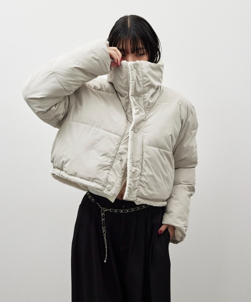 HANNE ダウンコート ダウンジャケット リバーシブルパディングショート