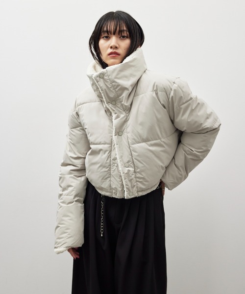 HANNE ダウンコート ダウンジャケット リバーシブルパディングショート