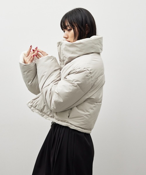 HANNE ダウンコート ダウンジャケット リバーシブルパディングショート 