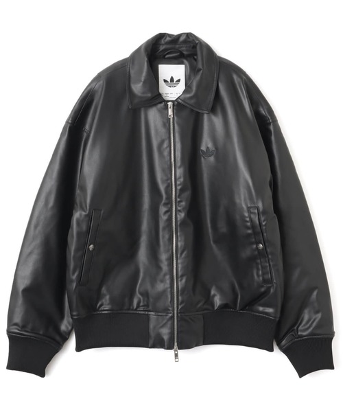 adidas FAUX LEATHER JACKET ブラック adidas（アディダス） コート ジャケット adidas PREMIUM ESSENTIALS