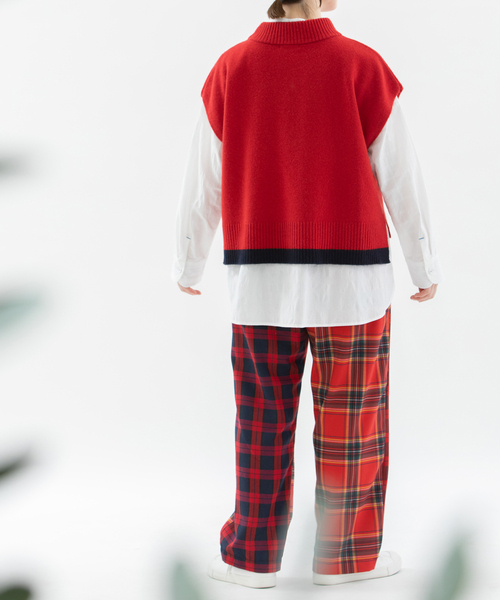 nop de nod（ノップドゥノッド） パンツ miscチェックストレートパンツ