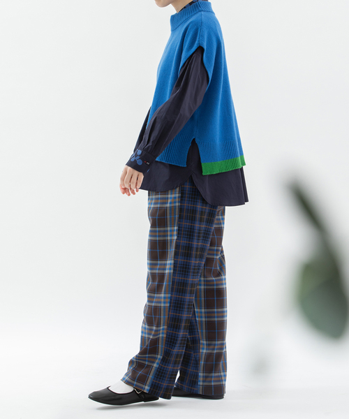 nop de nod（ノップドゥノッド） パンツ miscチェックストレートパンツ