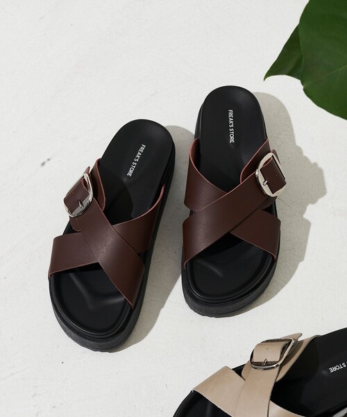 「FREAK'S STORE」 フラットサンダル 38 シルバー レディース_画像9
