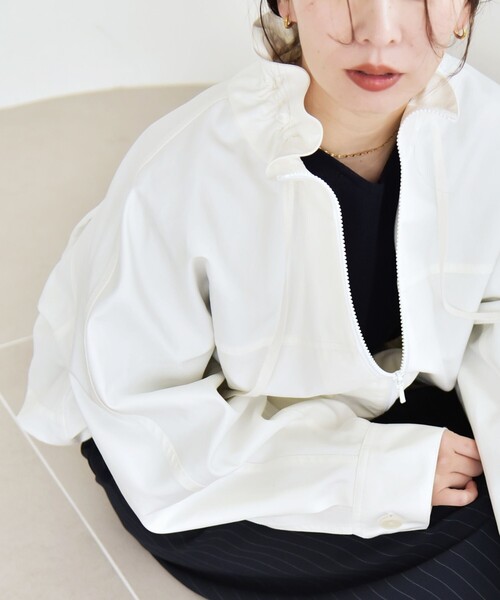 quaranciel ブルゾン アウター quaranciel:「手洗い可能」ギャザー