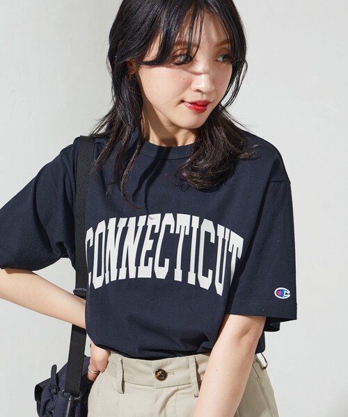 「FREAK'S STORE」 「champion」半袖Tシャツ LARGE オフホワイト レディース_画像4