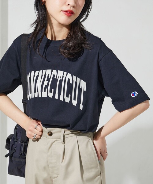 「FREAK'S STORE」 「champion」半袖Tシャツ LARGE オフホワイト レディース_画像6