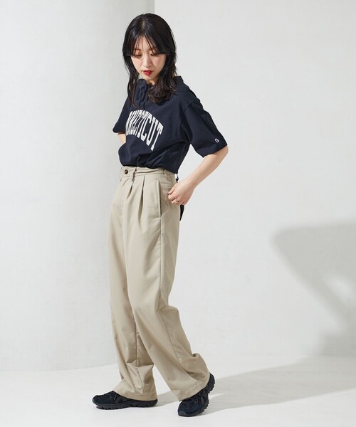 「FREAK'S STORE」 「champion」半袖Tシャツ LARGE オフホワイト レディース_画像8