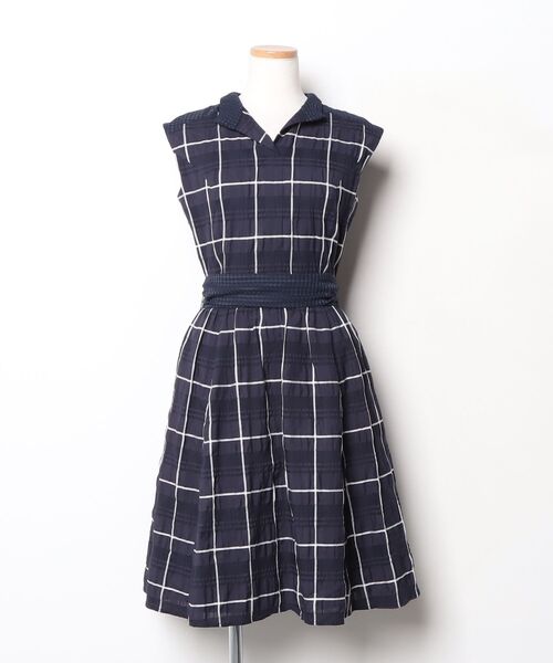 TOCCA（トッカ） チェック柄シャツワンピース 4 ネイビー レディース