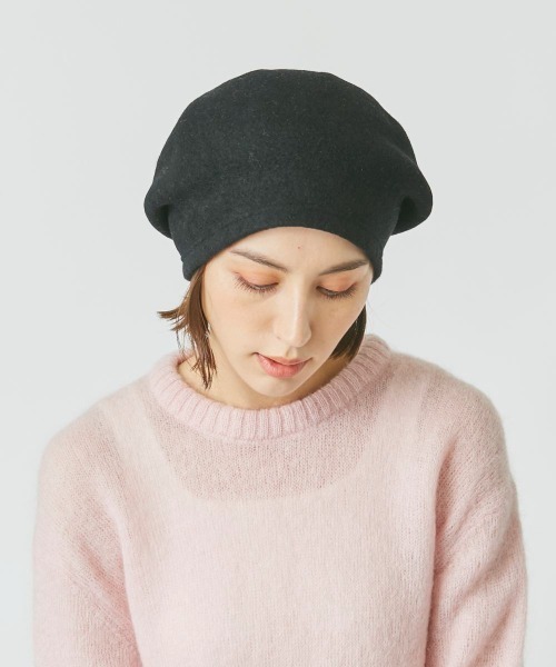 「Chapeau d' O」 ベレー帽 FREE ブラック レディース_画像9