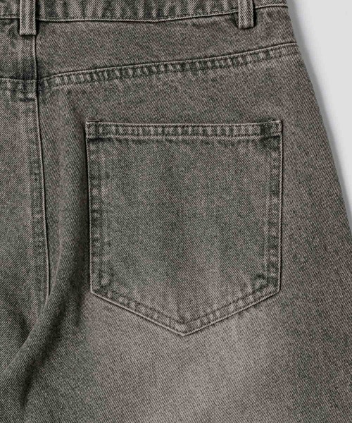 「flaner」 デニムパンツ MEDIUM グレー レディース_画像4