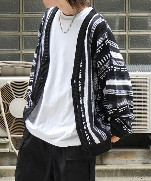 「Confirm」 ニットカーディガン M ホワイト系その他 メンズ_画像3