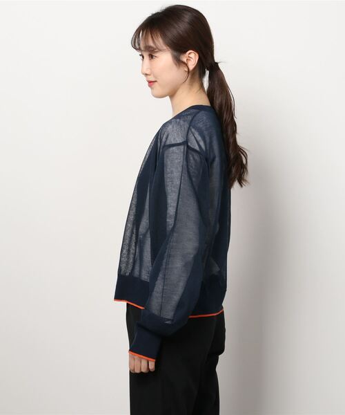 「6」 カーディガン FREE ネイビー レディース_画像2