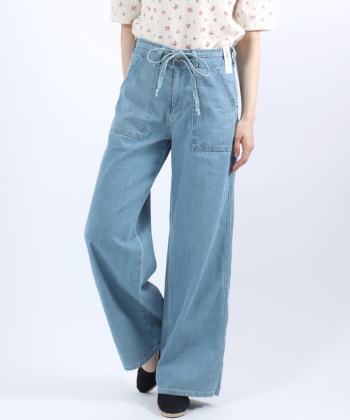 ワイドパンツ ジーンズ デニム デニムパンツ レディースの画像
