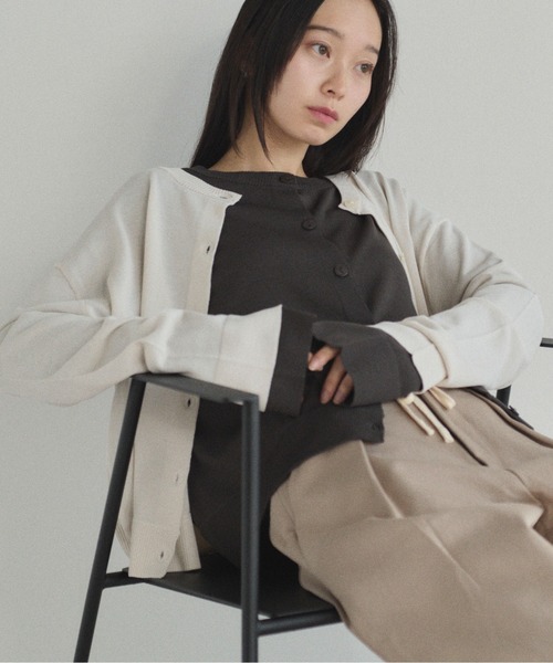Spick&Span 2WAY シアークルネックカーディガン　新品タグ付き SOYEN カーディガン 2WAYシアークルーネックカーディガン レディース