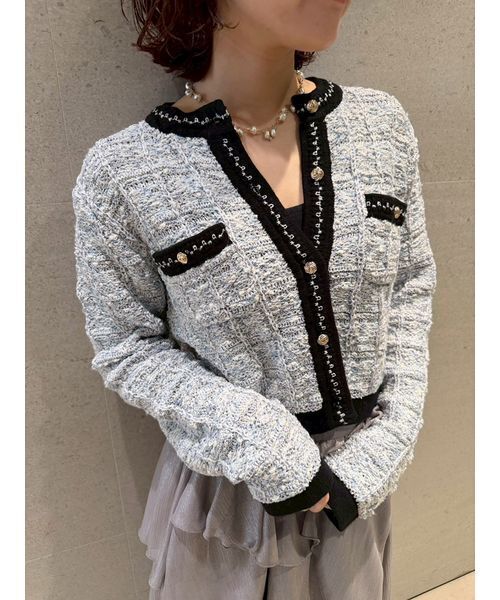 LILY BROWN（リリーブラウン） カーディガン ツイードニット