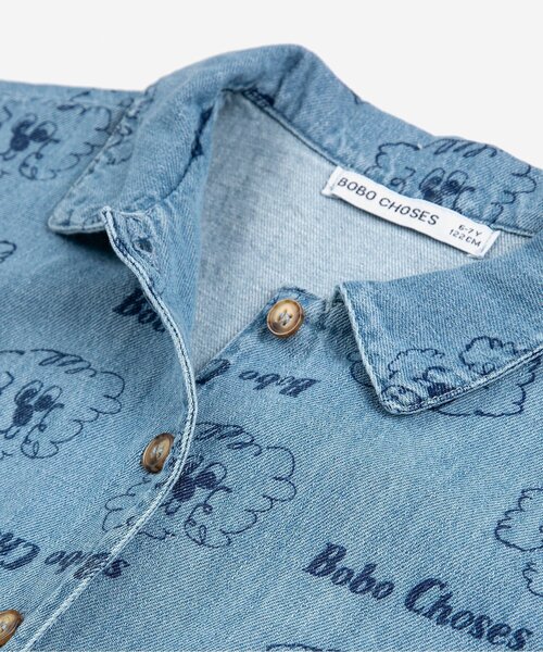 ブラウス シャツ 総柄Pickle The Dog 半袖シャツ「キッズ」 キッズ 子供服 男の子 女の子の画像
