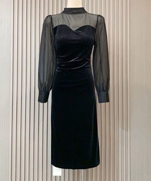 「FREE STYLISTS」 「ZIYI」長袖ワンピース M ブラック レディース_画像3