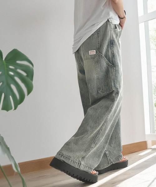 「Java」 デニムパンツ LARGE ブルー レディース_画像2