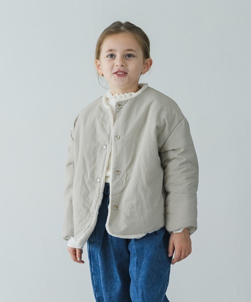 「riziere」 「KIDS」ノーカラージャケット 130 ブルーグレー キッズ_画像3