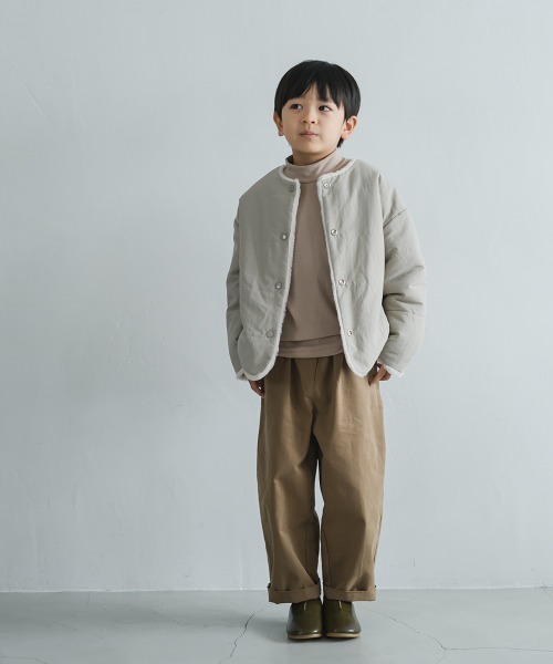 「riziere」 「KIDS」ノーカラージャケット 130 ブルーグレー キッズ_画像4