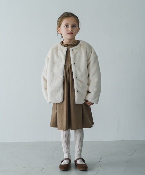 「riziere」 「KIDS」ノーカラージャケット 130 ブルーグレー キッズ_画像5