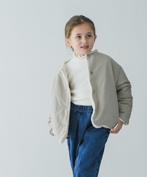 「riziere」 「KIDS」ノーカラージャケット 130 ブルーグレー キッズ_画像6