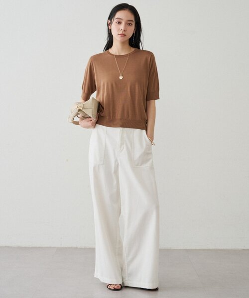 Loungedress（ラウンジドレス） ニット セーター シルク半袖ニット