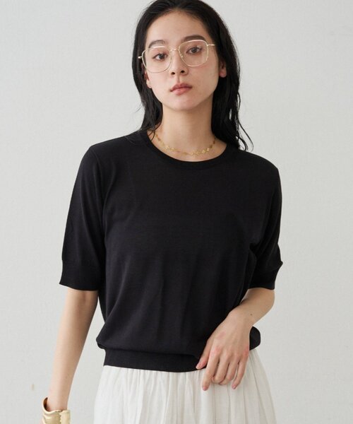 Loungedress（ラウンジドレス） ニット セーター シルク半袖ニット