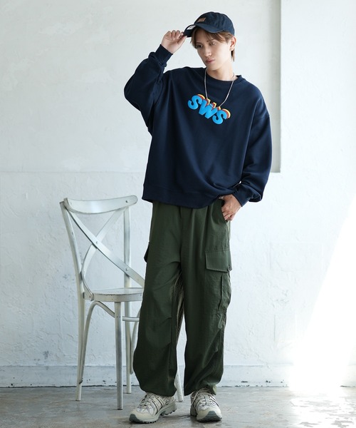 「SIDEWAY STANCE」 スウェットカットソー LARGE ブラック メンズ_画像4