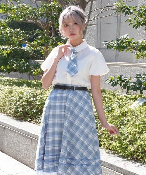 axes femme POETIQUE ブラウス シャツ チェーンネクタイ付きBL