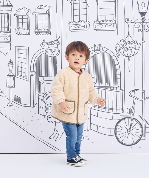 「combimini」 「KIDS」ジャケット 90 ライトベージュ キッズ_画像9