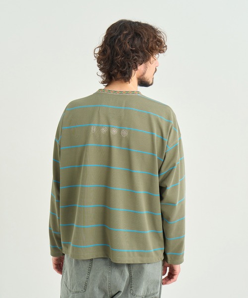 NANGA（ナンガ） tシャツ RINGER COLLAR PANEL L/S TEE/リンガーカラー
