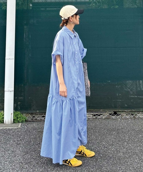 「CORNERS」 半袖ワンピース L ブラック レディース_画像2