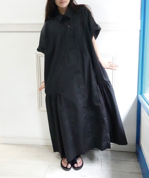 「CORNERS」 半袖ワンピース L ブラック レディース_画像9